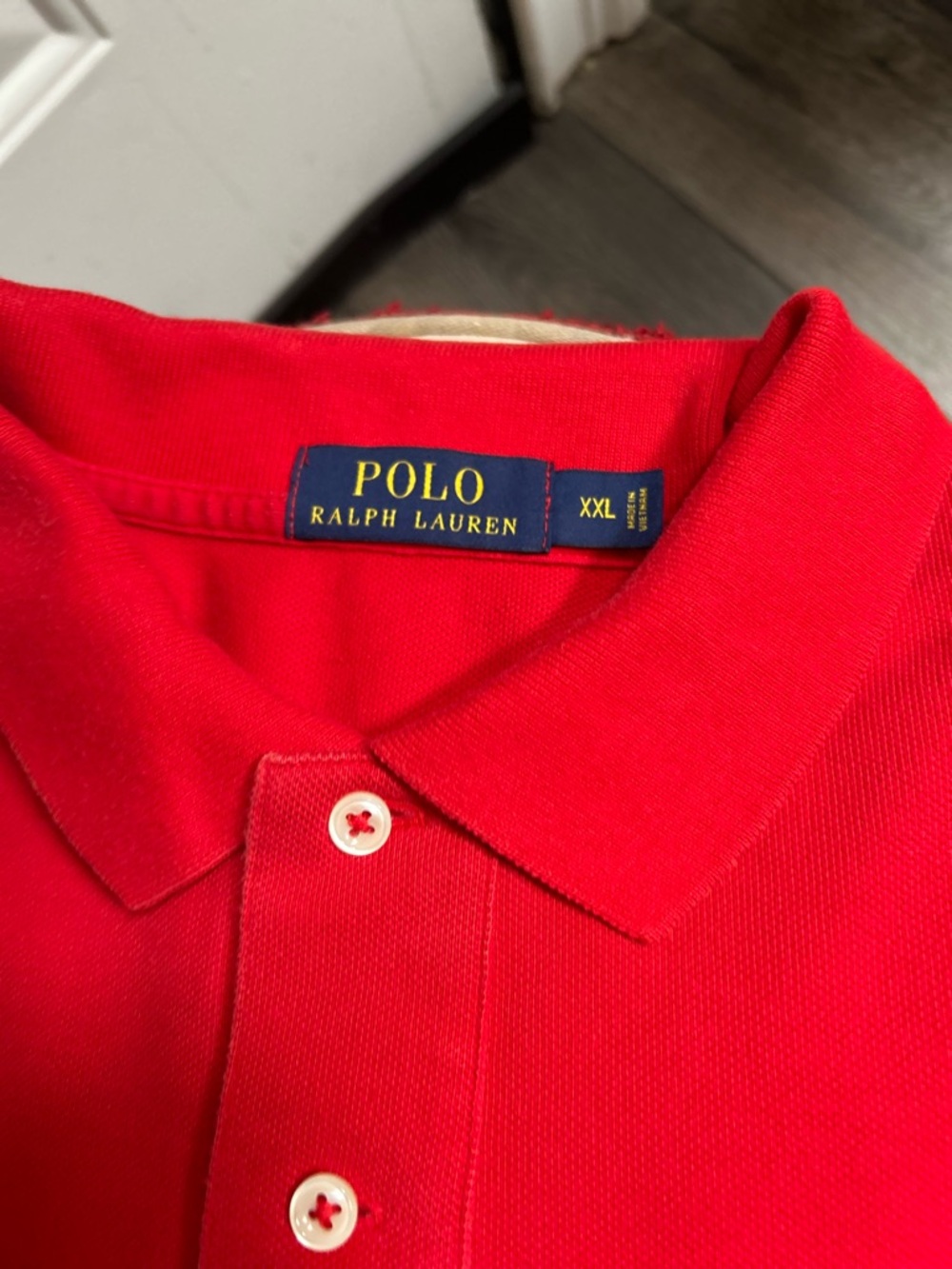 Polo Ralph Lauren Red Polo Shirt with Navy Label Sz 2XL